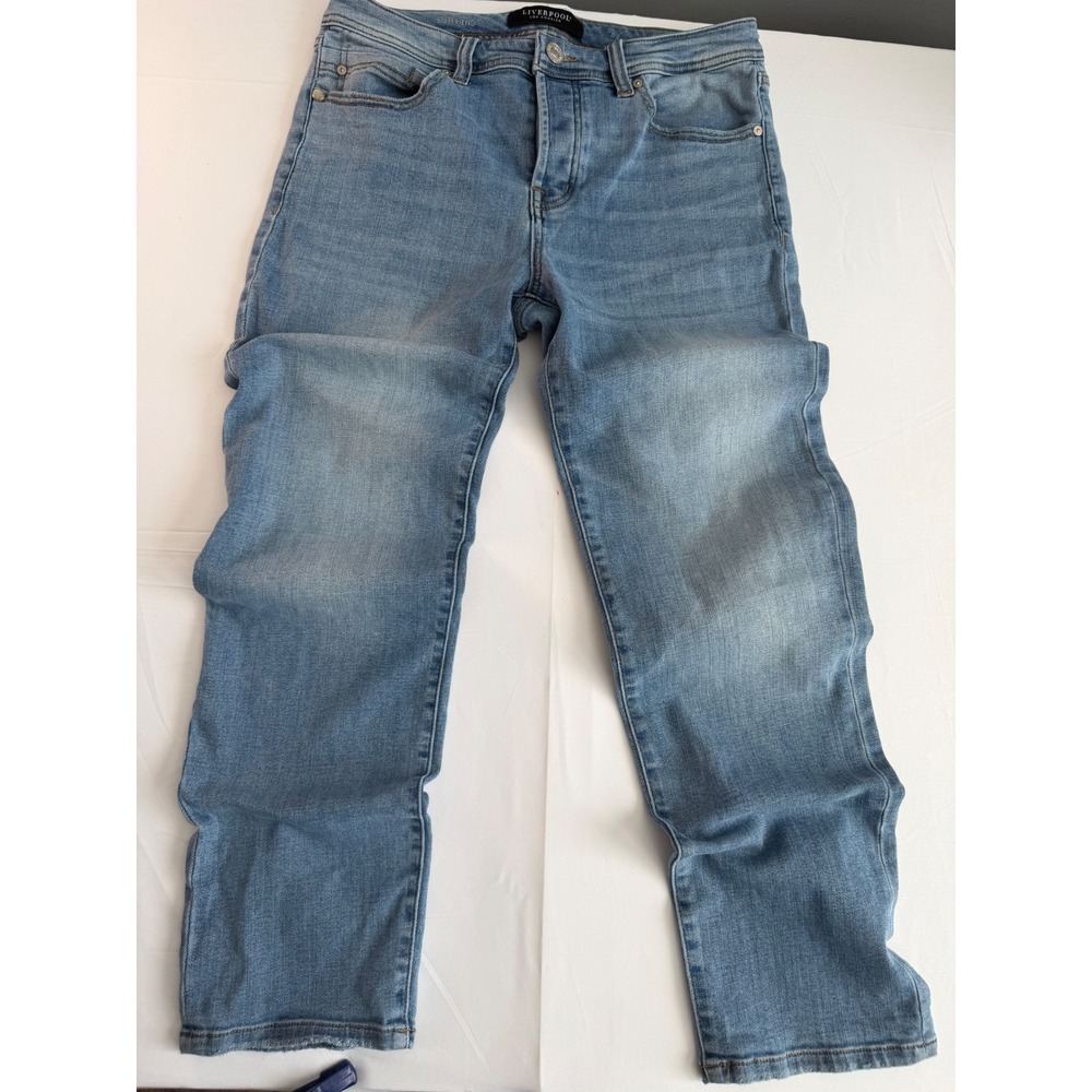 Liverpool Boyfriend Jeans Womens 6 Blue Button Fly Denim Classic